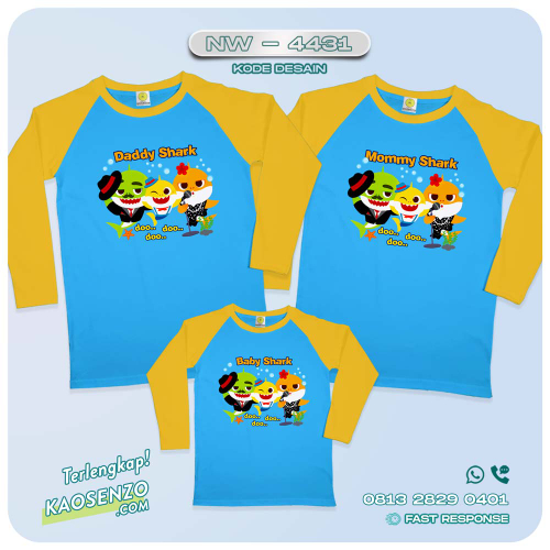 Baju Kaos Couple Keluarga Baby Shark | Kaos Family Custom | Kaos Baby Shark - NW 4431