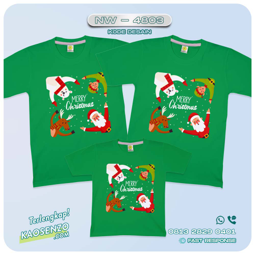 Baju Kaos Couple Keluarga Natal | Kaos Family Custom Christmas | Kaos Natal - NW 4803