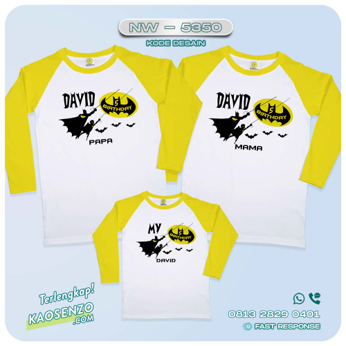 Baju Kaos Couple Keluarga Batman | Kaos Ultah Anak Batman | Kaos Batman - NW 5350