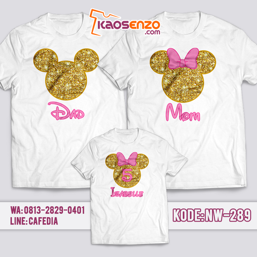 Kaos Couple Keluarga | Kaos Ulang Tahun Anak Mickey & Minnie Mouse - NW 289