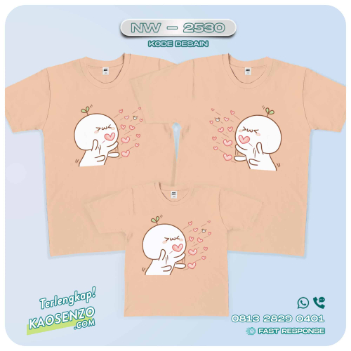 Baju Kaos Couple Keluarga | Kaos Family Custom Emoji - NW 2530