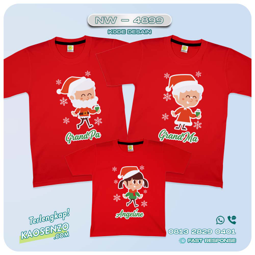 Baju Kaos Couple Keluarga Natal | Kaos Family Custom Christmas | Kaos Natal - NW 4899
