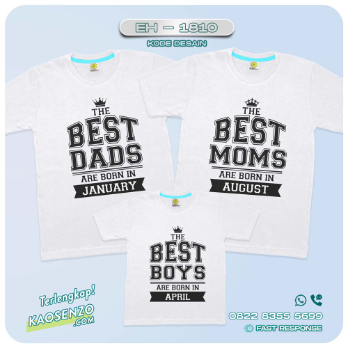 Baju Kaos Couple Keluarga | Kaos Family Custom | Kaos Motif Best Dad Mom - EH - 1810