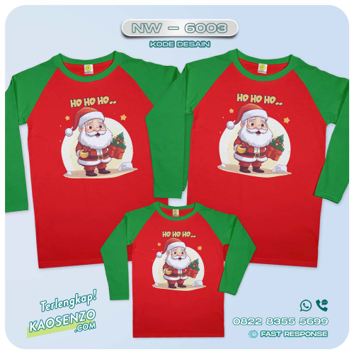 Baju Kaos Couple Keluarga Natal | Kaos Family Custom Christmas | Kaos Natal - NW 6003