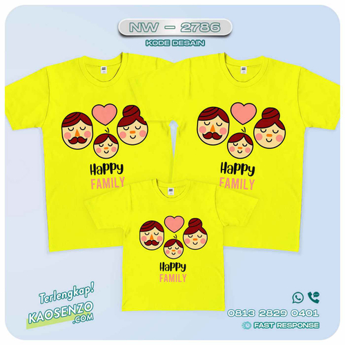 Baju Kaos Couple Keluarga Happy Family | Kaos Happy Family - NW 2786