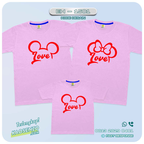 Baju Kaos Couple Keluarga Mickey Mouse | Kaos Family Custom | Kaos Mickey Mouse - EH 1501