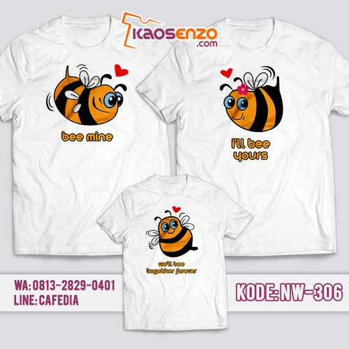 Baju Kaos Couple Keluarga | Kaos Family Custom Bee - NW 306