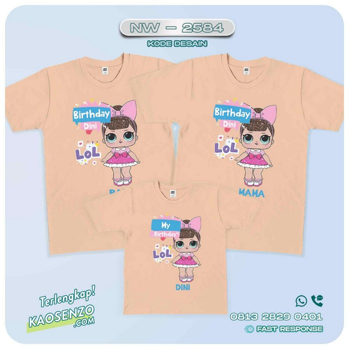 Baju Kaos Couple Keluarga LOL Doll | Kaos Family Custom | Kaos LOL Doll - NW 2584