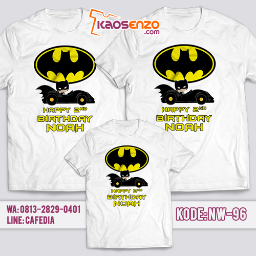 Baju Kaos Couple Keluarga | Baju Kaos Batman Anak | Baju Kaos Ultah Motif Batman