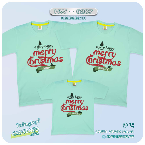 Baju Kaos Couple Keluarga Natal | Kaos Family Custom Christmas | Kaos Natal - NW 5207