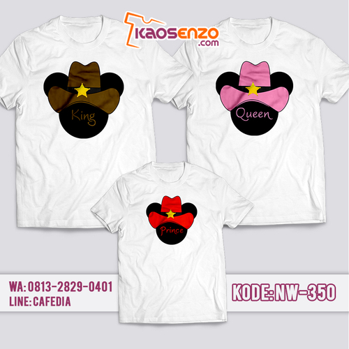 Baju Kaos Couple Keluarga | Kaos Family Custom Mickey & Minnie Mouse - NW 350