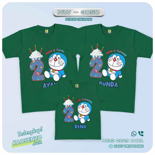 Baju Kaos Couple Keluarga Doraemon | Kaos Family Custom | Kaos Doraemon - NW 3050