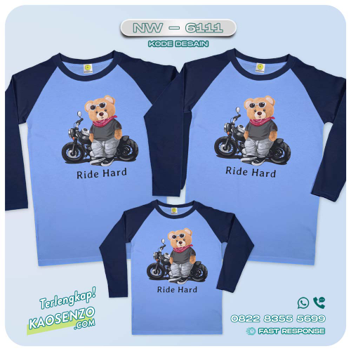 Baju Kaos Couple Keluarga Bear | Kaos Family Custom Bear | Kaos Beruang - NW 6111