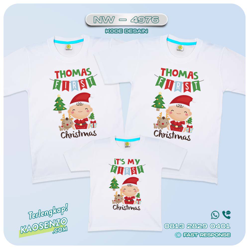 Baju Kaos Couple Keluarga Natal | Kaos Family Custom Christmas | Kaos Natal - NW 4976