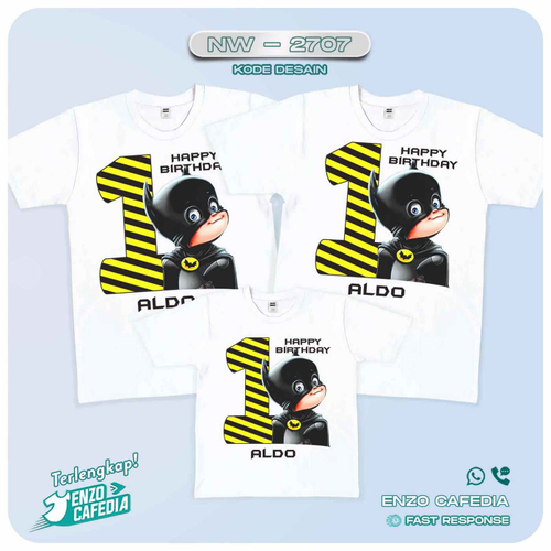 Baju Kaos Couple Keluarga Batman | Kaos Ultah Anak | Kaos Batman - NW 2707