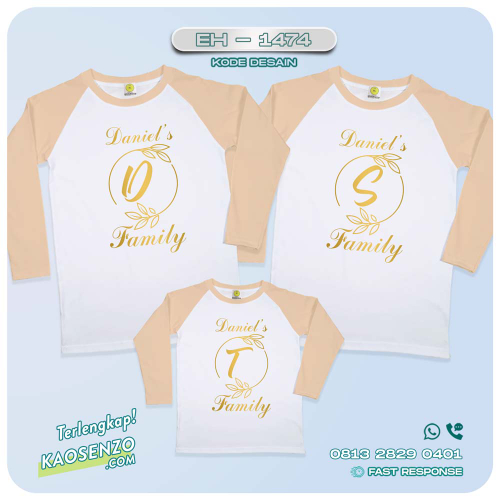 Baju Kaos Couple Keluarga Inisial Nama | Kaos Family Custom | Kaos Motif Inisial - EH 1474