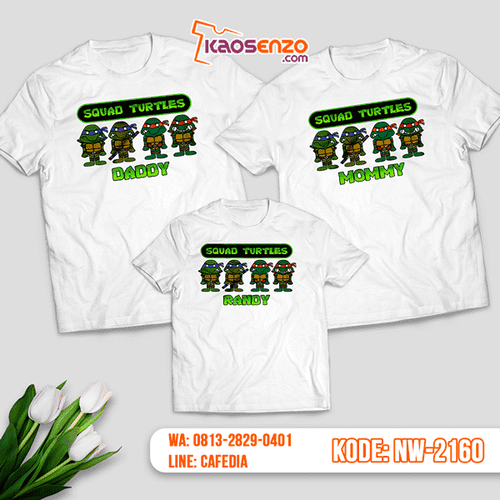 Baju Kaos Couple Keluarga Ninja Turtles | Kaos Family Custom | Kaos Ninja Turtles - NW 2160