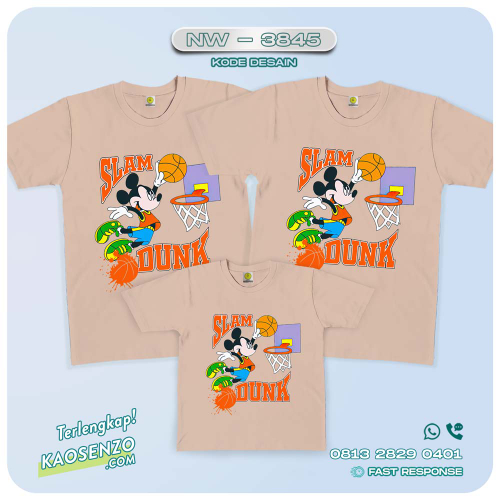 Baju Kaos Couple Keluarga Mickey Minnie Mouse | Kaos Family Custom | Kaos Mickey Minnie Mouse - NW 3845