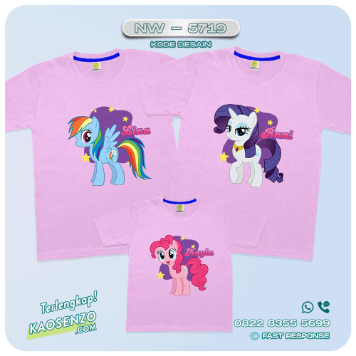 Baju Kaos Couple Keluarga Little Pony | Kaos Family Custom | Kaos Little Pony - NW 5719