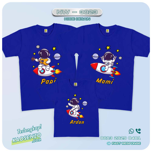 Baju Kaos Couple Keluarga Astronot | Kaos Family Custom | Kaos Astronot - NW 3823