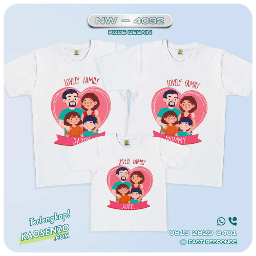 Baju Kaos Couple Keluarga Kartun Happy Family | Kaos Kartun Happy Family - NW 4032