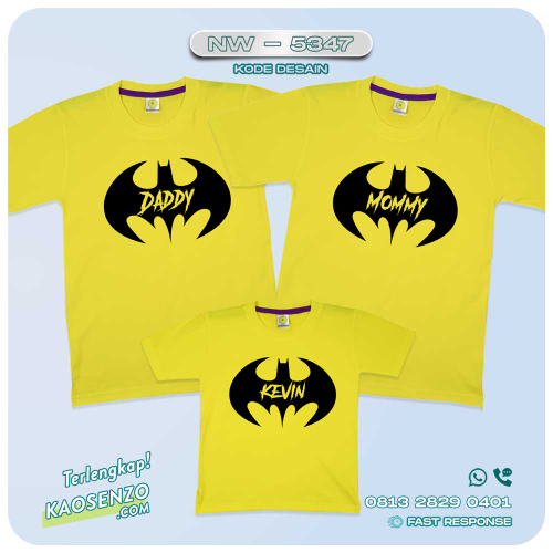 Baju Kaos Couple Keluarga Batman | Kaos Family Custom Batman | Kaos Batman - NW 5347