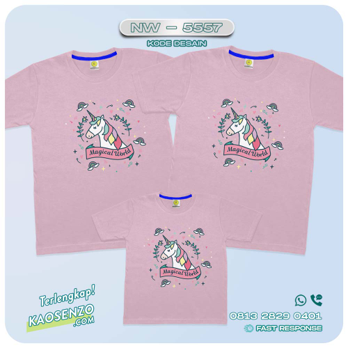 Baju Kaos Couple Keluarga Unicorn | Kaos Family Custom | Kaos Unicorn - NW 5557