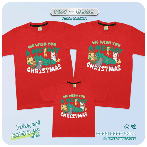 Baju Kaos Couple Keluarga Natal | Kaos Family Custom Christmas | Kaos Natal - NW 6000