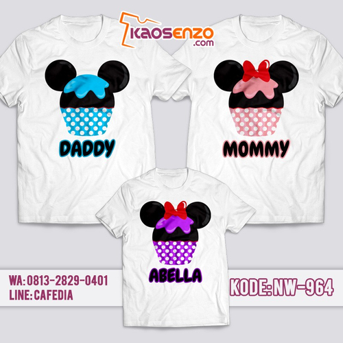 Baju Kaos Couple Keluarga | Kaos Family Custom | Kaos Mickey & Minnie Mouse - NW 964