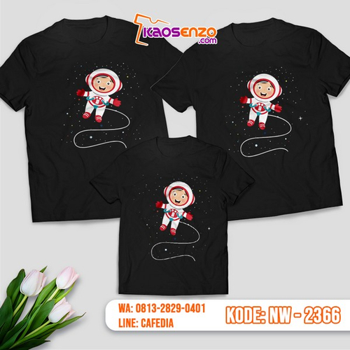 Baju Kaos Couple Keluarga Astronot | Kaos Family Custom | Kaos Astronot - NW 2366