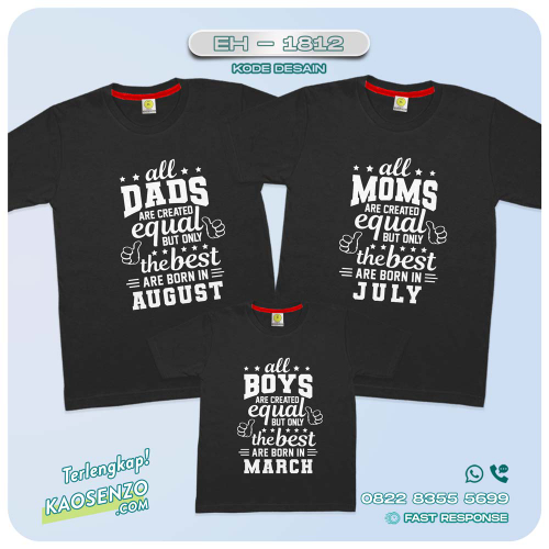 Baju Kaos Couple Keluarga | Kaos Family Custom | Kaos Motif Best Dad Mom - EH - 1812