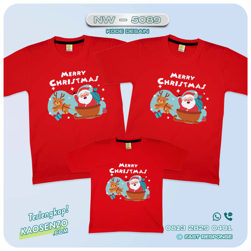 Baju Kaos Couple Keluarga Natal | Kaos Family Custom Christmas | Kaos Natal - NW 5089