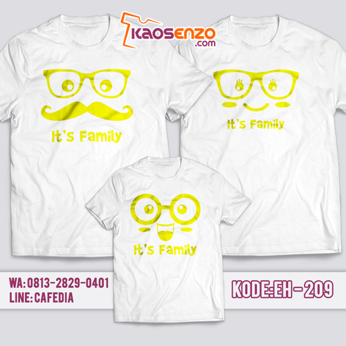 Baju Kaos Couple Keluarga | Kaos Family Custom Keluarga Keluarga It's Family - EH 209