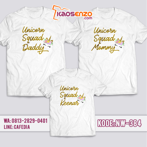 Baju Kaos Couple Keluarga | Kaos Family Custom Unicorn - NW 384