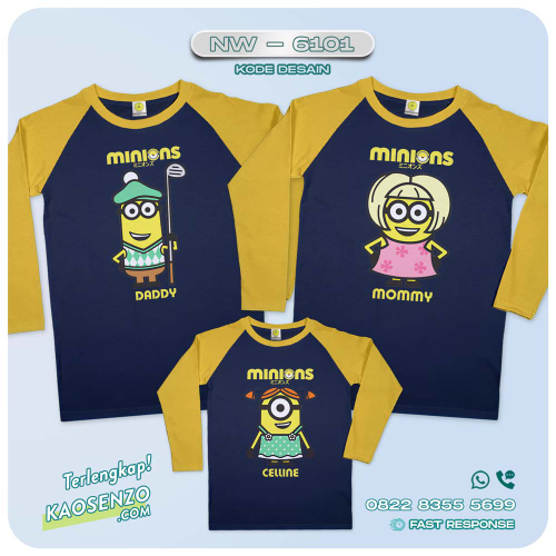 Baju Kaos Couple Keluarga Minion | Kaos Family Custom | Kaos Minion - NW 6101