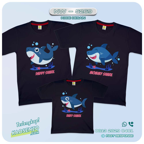 Kaos Couple Keluarga Baby Shark | Kaos Ulang Tahun Anak | Kaos Baby Shark - NW 5269