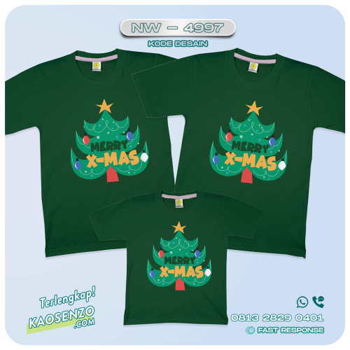 Baju Kaos Couple Keluarga Natal | Kaos Family Custom Christmas | Kaos Natal - NW 4997
