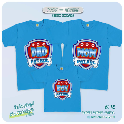 Baju Kaos Couple Keluarga | Kaos Family Custom Paw Patrol - NW 3719