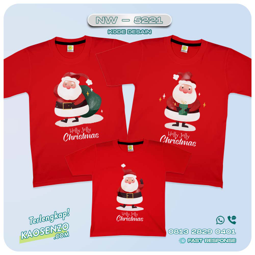 Baju Kaos Couple Keluarga Natal | Kaos Family Custom Christmas | Kaos Natal - NW 5221