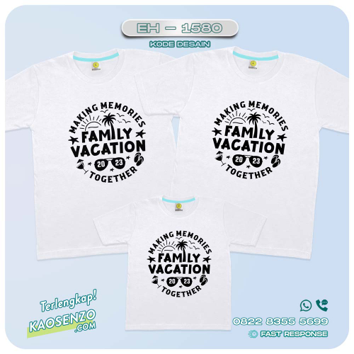 Baju Kaos Couple Keluarga Traveling | Kaos Couple Family Gathering | Kaos Liburan Keluarga | Kaos Traveling - EH 1580