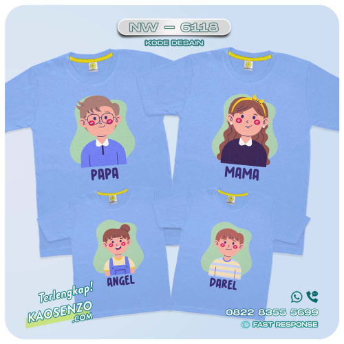 Baju Kaos Couple Keluarga Kartun Karakter | Kaos Family Custom Kartun Karakter | Kaos Kartun Karakter - NW 6118