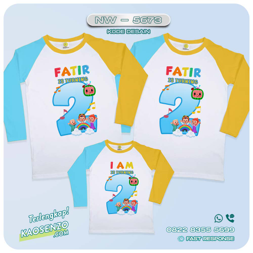 Baju Kaos Couple Keluarga Cocomelon | Kaos Ultah Anak | Kaos Cocomelon - NW 5673
