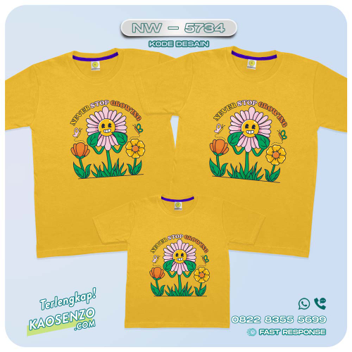 Baju Kaos Couple Keluarga Flower | Kaos Couple Family Custom Bunga | Kaos motif Flower Groovy- NW 5734