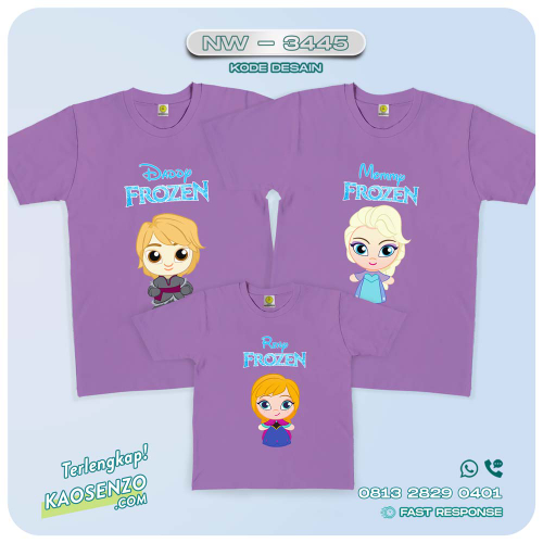Kaos Couple Keluarga Frozen | Kaos Ulang Tahun Anak | Kaos Frozen - NW 3445