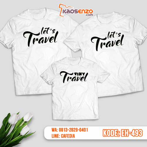 Baju Kaos Couple Keluarga | Kaos Family Custom Let's Travel - EH 493
