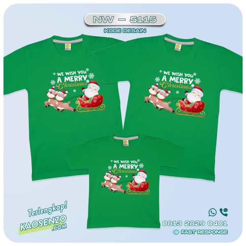 Baju Kaos Couple Keluarga Natal | Kaos Family Custom Christmas | Kaos Natal - NW 5115