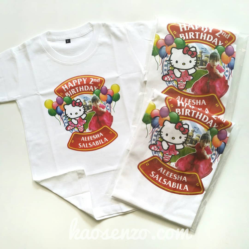 Baju Kaos Couple Keluarga | Baju Kaos Ultah Motif Hello Kitty