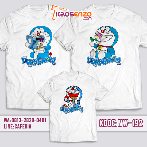 Baju Kaos Couple Keluarga | Baju Kaos Ultah Motif Doraemon