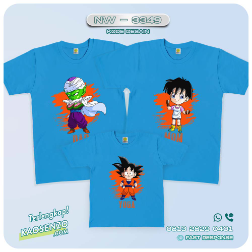 Baju Kaos Couple Keluarga Dragon Ball | Kaos Family Custom | Kaos Dragon Ball - NW 3349