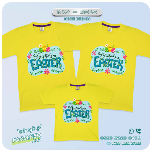 Baju Kaos Couple Keluarga Easter | Kaos Tema Paskah | Kaos Family Custom | Kaos Easter NW 4315